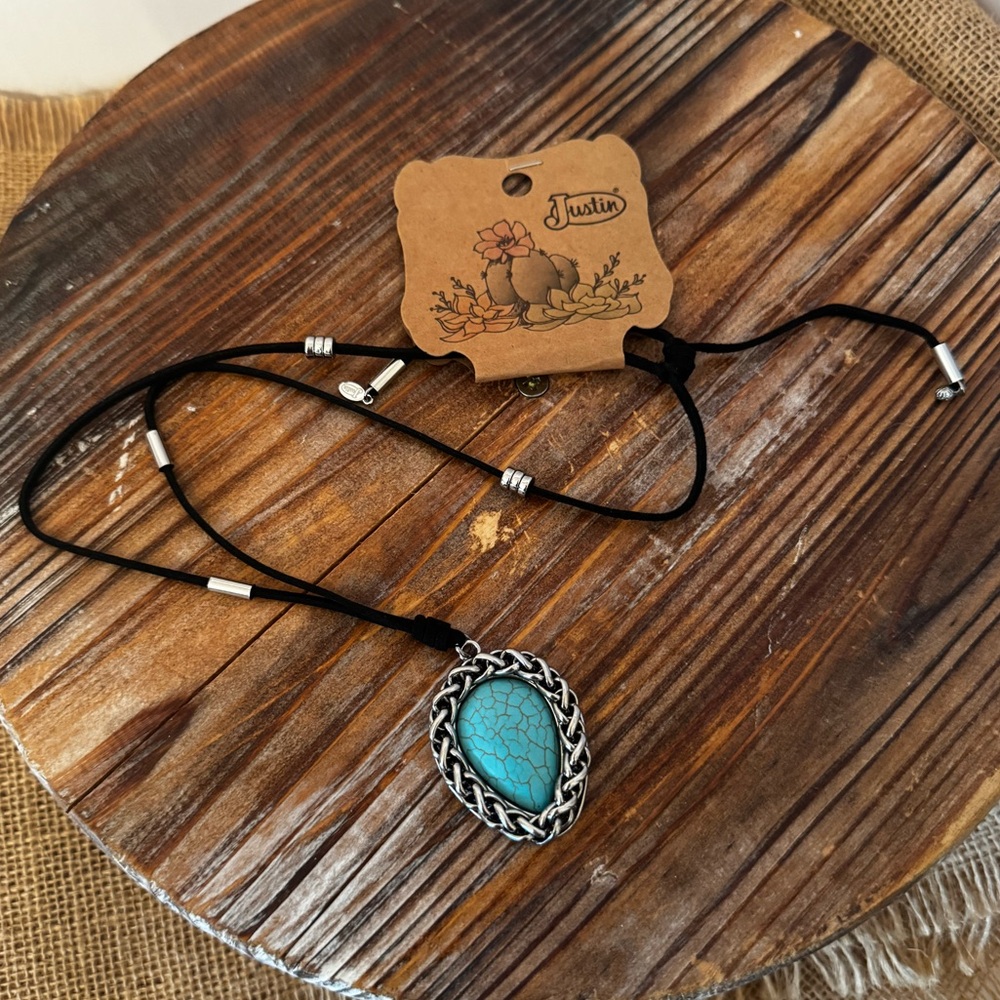 JUSTIN BOOTS NEW Western Turquoise Pendant Necklace